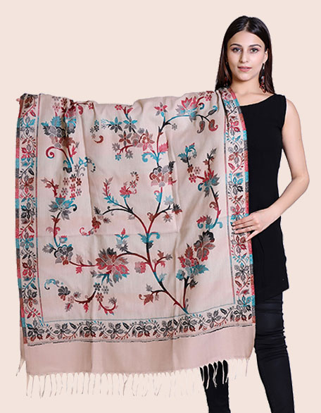 Women's Ethnic Shawl, Beige