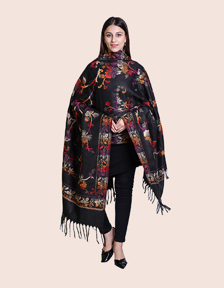 Women's Ethnic Shawl, Black