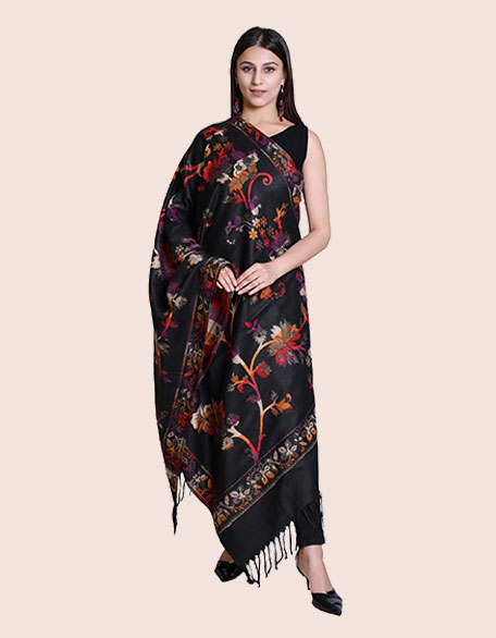 Women's Ethnic Shawl, Black