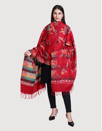 Women's Ethnic Shawl, Mehroon