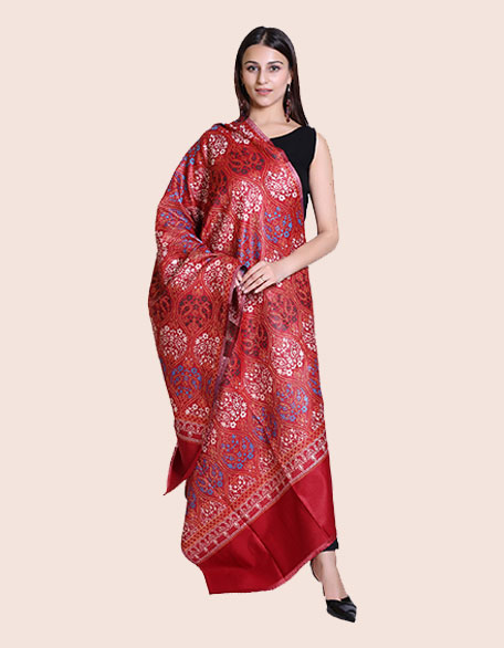 Women's Kashmiri Shawl, Mehroon