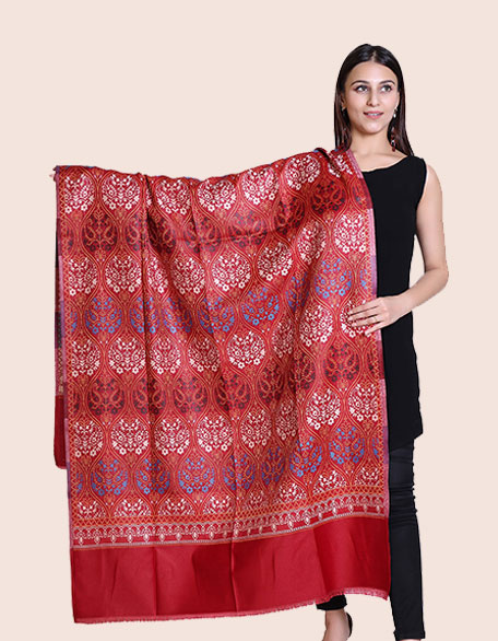 Women's Kashmiri Shawl, Mehroon