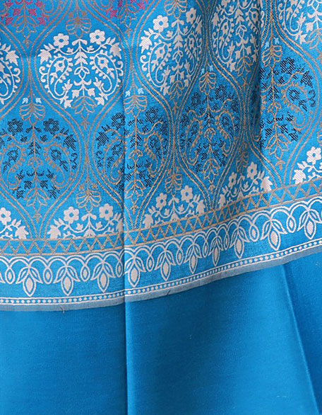 Women's Kashmiri Shawl, Skyblue