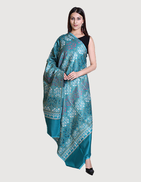 Women's Kashmiri Shawl, Teal