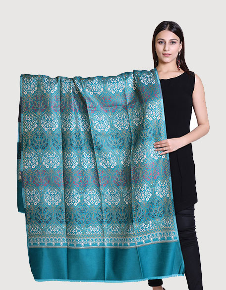 Women's Kashmiri Shawl, Teal