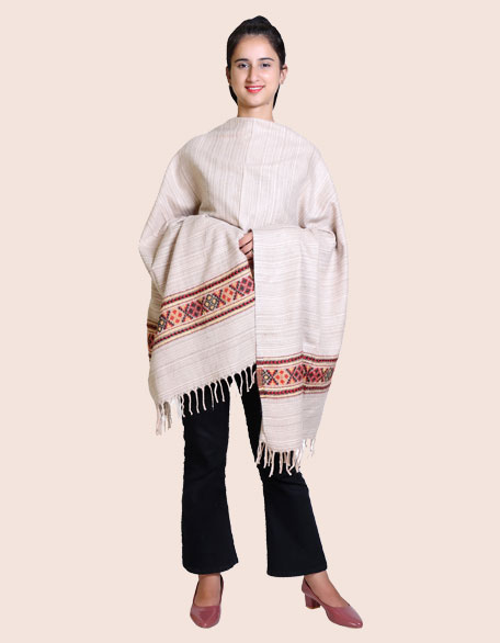 Women's Linning Kullu Shawl, Beige