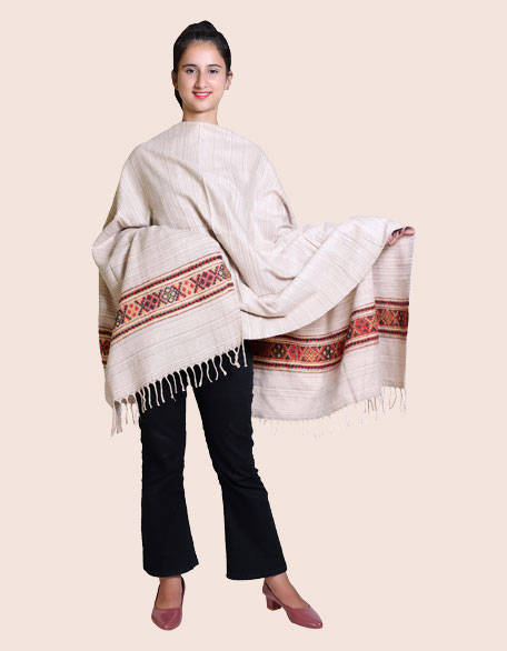 Women's Linning Kullu Shawl, Beige