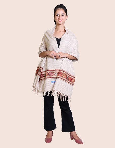 Women's Linning Kullu Shawl, Beige