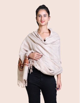 Women's Linning Kullu Shawl, Beige