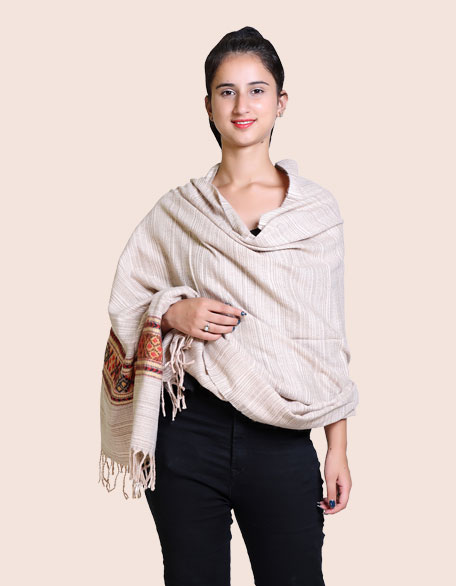 Women's Linning Kullu Shawl, Beige