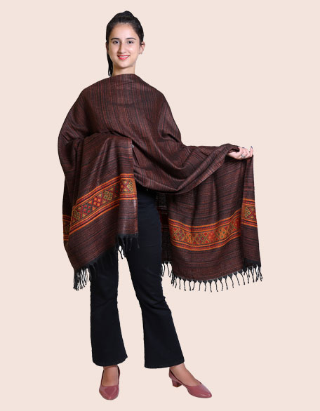 Women's Linning Kullu Shawl, Brown