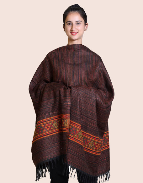 Women's Linning Kullu Shawl, Brown