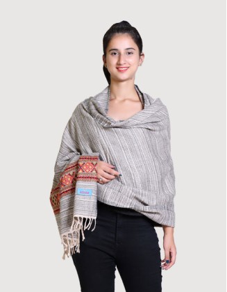 Women's Linning Kullu Shawl, Grey