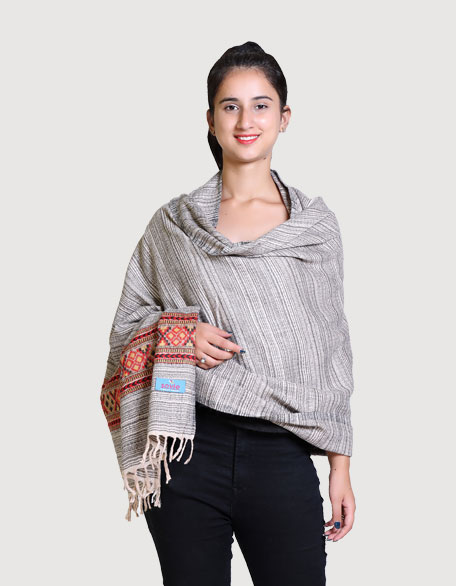 Women's Linning Kullu Shawl, Grey